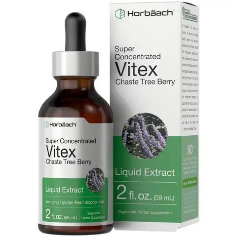 Horbäach Vitex Berry Chasteberry Extract | 2 fl oz | Super Concentrated | Alcohol Free Chaste Tree Berry Supplement | Vegetarian, Non-GMO, Gluten Free