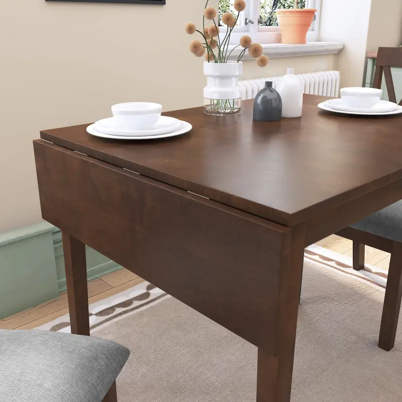 29"- 45" Extendable Dining Table for 4, Folding Kitchen Table with Rubberwood Legs, Space-Saving Dinner Table for Living Room, Kitchen, Dining Room, Small Space (Only Table) 29"- 45" Extendable Dining Table for 4, Folding Kitchen Table with Rubberwood Legs, Space-Saving Dinner Table for Living Room, Kitchen, Dining Room, Small Space (Only Table)