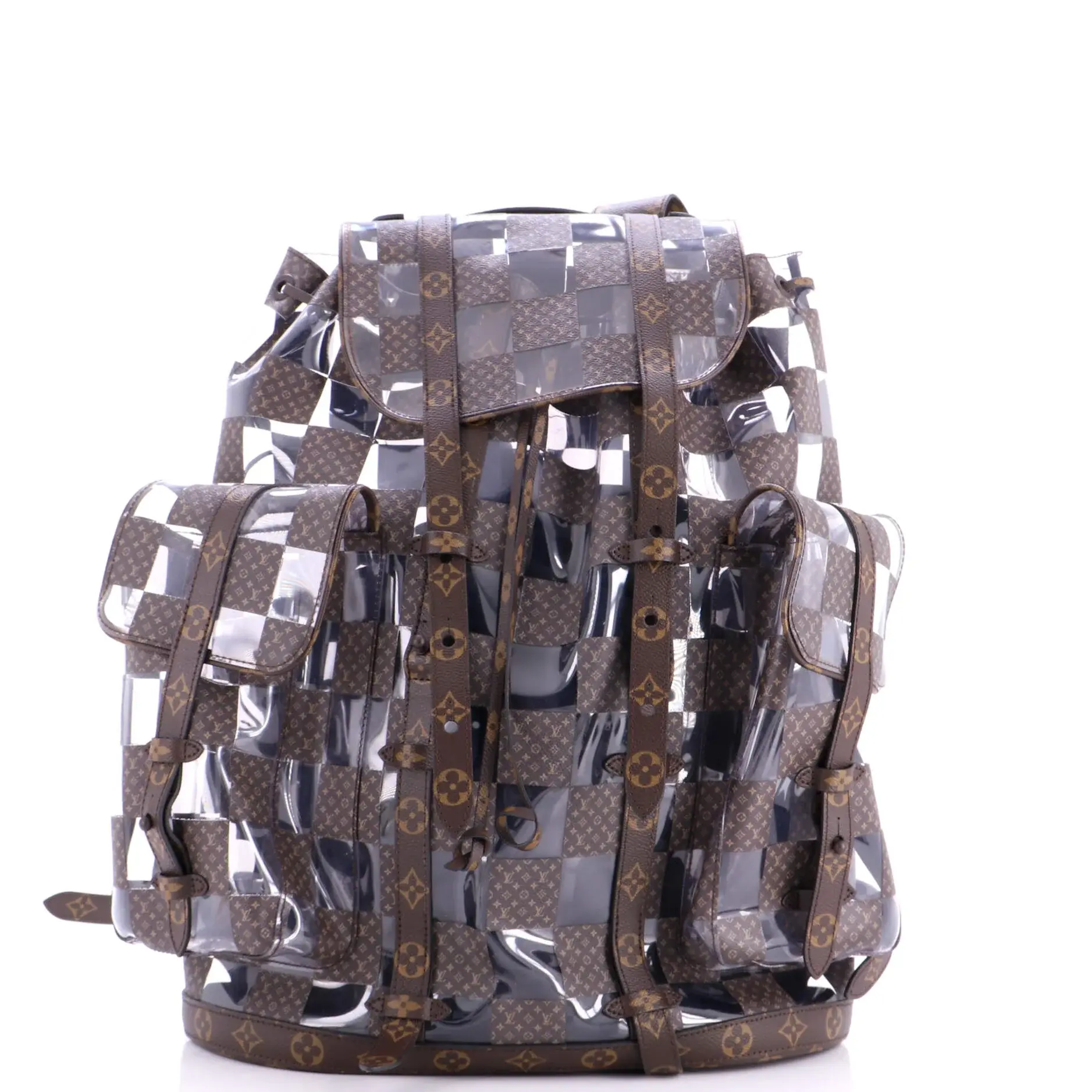 Pre-owned Louis Vuitton Canvas Coated, Pvc Backpacks Christopher Backpack Limited Edition Monogram Chess Canvas and PVC GM by Rebag