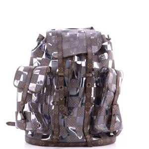 Pre-owned Louis Vuitton Canvas Coated, Pvc Backpacks Christopher Backpack Limited Edition Monogram Chess Canvas and PVC GM by Rebag