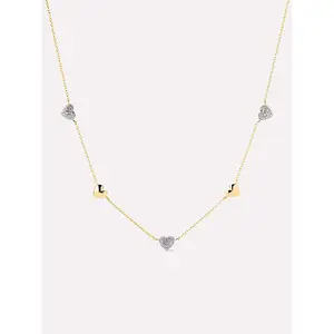 Heart Necklace - Lev Mini Pave Station Necklace