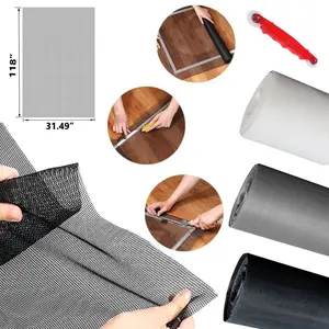 39.37"x118.11" Fiberglass Window Screen Mesh, Durable Screen Replacement for Windows, Patio & Sliding Screen Doors with Installation Tool