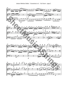 Molter J Concertino in A Major MWV 10.33 Mvt 1 for 2 Violins and Cello Trio Baroque Period German Violinist Composer Advanced Students Arrangement SheetMusicABstrings