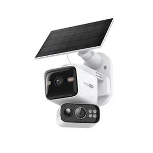 TP-Link & Tapo  C645D KIT Dual Lens Pan/Tilt Security Battery Camera Wireless w/Solar Panel, 2K 3MP 165° Wide-Angle + 6mm Telephoto, Free Person/Vehicle Detection, 360° Pan, SD/Cloud Storage, Works w/Alexa & Google