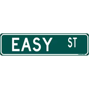 Easy St Funny Inappropriate 16" x 4" Tin Street Sign Dorm Bedroom Punny Home Bar Decor (EasyStreet)