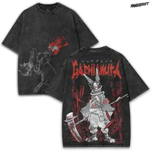 Elevate Your Wardrobe with the Rudo x Gachiakuta Oversized Washed Vintage Tee – Crafted from Premium 260GSM Luxe Fabric, Featuring a Striking Red Flame Graphic on the Back. The Exclusive Anime Streetwear Collector’s Edition You Can’t Miss!