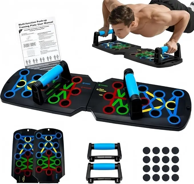 28-in-1 Foldable Push Up Board - Compact Multifunctional Pushup Stands, Portable Home Workout Station Chest Strengthener for Upper Body, Chest and Upper Body Training Fitness Enthusiasts, Home Gym Accessory