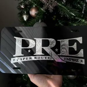 PRE License Plate in Black/White, Truck Car tags