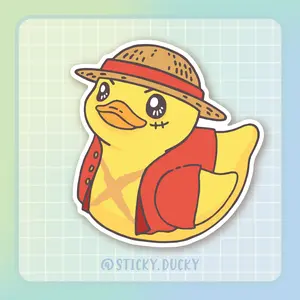 Luffy Ducky Vinyl Sticker - One Piece Original Vinyl Material, Collectible Design, Kawaii Stickers