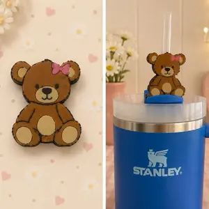 Teddy Bear Straw Topper