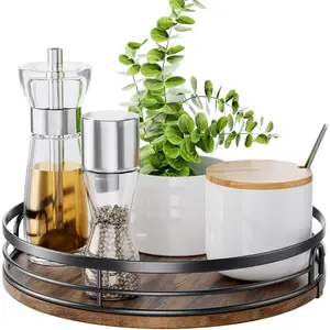 9'' Lazy Susan Turntable Organizer for Cabinet, Round  Lazy Susan for Table Top, Kitchen, Countertop, Pantry, , Bathroom , Coffee, Farmhouse Decor