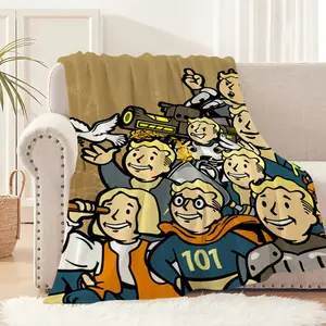 Game-Fallout-Style Cool Blanket Plush Nap Sofa Rug for Living Room Warm Office Bedroom Birthday Home Travel Kid Gifts Cozy Throw Gift  Christma