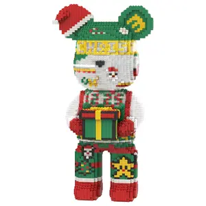 Christmas Gift Bear Micro Building Blocks Set, 6150PCS DIY Collectible Figure, Holiday Creative Building Project Gift