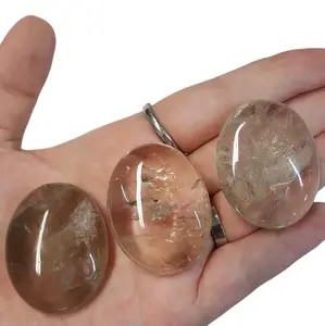 Smokey Quartz Palm Stone - Medium Size, Natural Color, Round Shape, Ideal for Meditation and Spiritual Practices