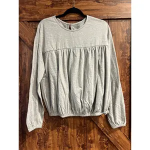 Women's Heather Grey Ls Blouse