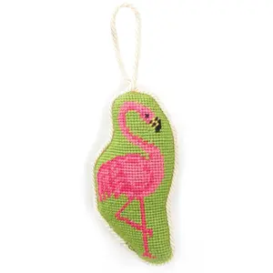 Flamingo Needlepoint Ornament