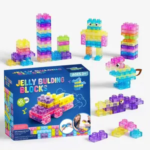 40PCS、80PCS Sets Of Squeezable Soft Rubber Toys Soft Jelly Blocks Educational Sensory Toys For Young Children And Gifts