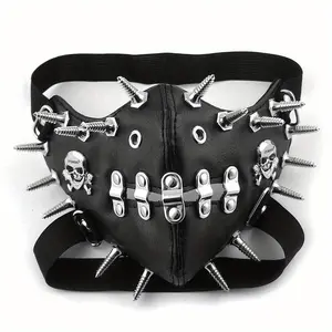 Spike Mask Motorcycle Biker Sport Half Face Leather Mask