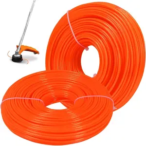 String Trimmer Line 0.095-Inch, 328 Feet 2.4mm Round Nylon Weed Eater String for Grass, Weeds and Brush, Universal Fit for Gas and Electric Trimmers (Orange, 164 Feet/Roll)