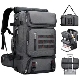 camping backpack with solar panel lights