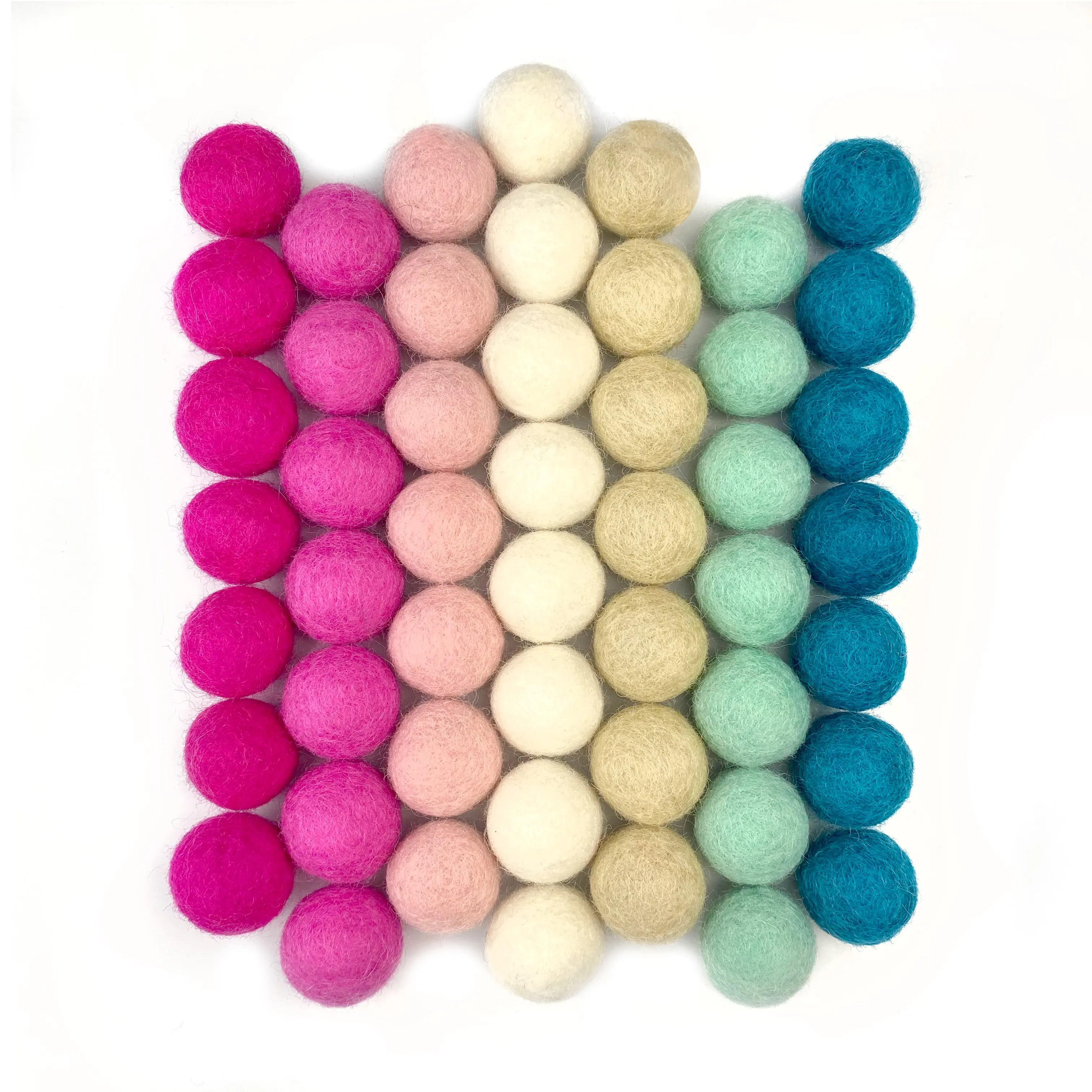 Cotton Candy Wool Felt Balls for Crafts & Sensory Play (50 Pack)