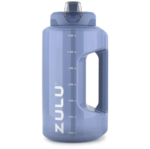 Zulu Goals 64oz Plastic Water Bottle, Portable Drink Bottle with Lid for Daily Hydration