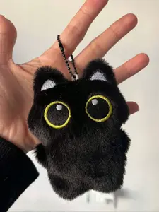 Cute Cartoon Cat Plush, All Season Use, Makes Squeaking Sound, Adorable Animal Accessory for Bags & Keys, Cute Soft Keychains