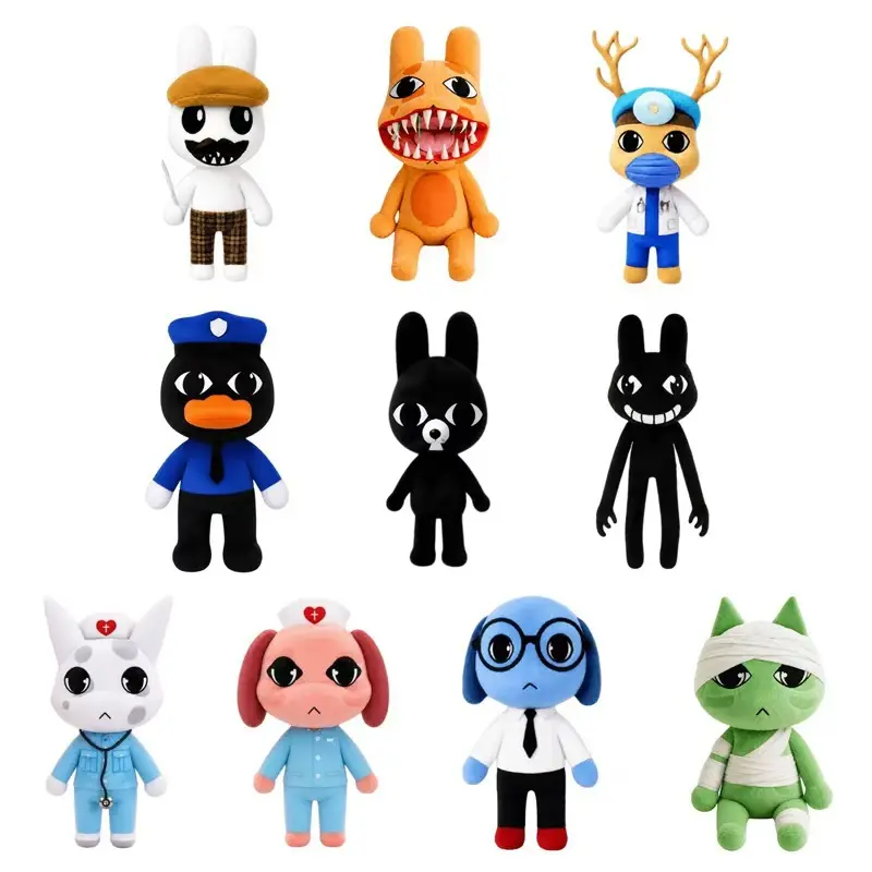 Dark Horror-Themed Weird Animal Plush Toy - Cartoon Hospital Design, Creative Trendy Collectible, Home Decor Doll Ornament Holiday Gift