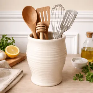 Farmhouse Large Pottery Utensil Holder