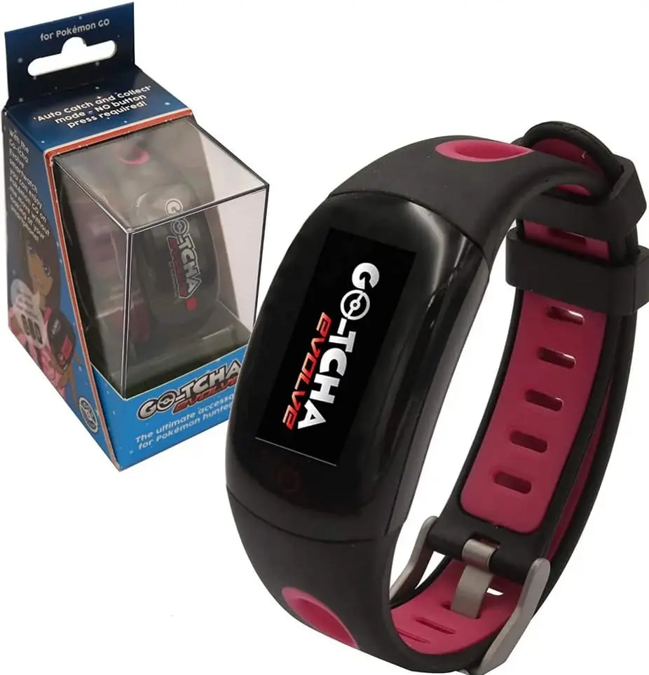 Datel Go-tcha Evolve LED-Touch Wristband Watch for Pokemon Go with Auto Catch and Auto Spin - Black/Pink