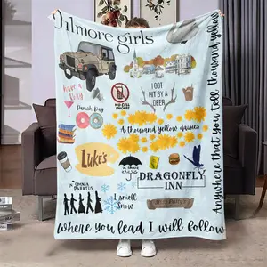 Cartoon Pattern Soft Blanket, 1 Count Casual Soft Throw Blanket, Air-conditioned Room Warm Nap Blanket for Home Office Travel Camping