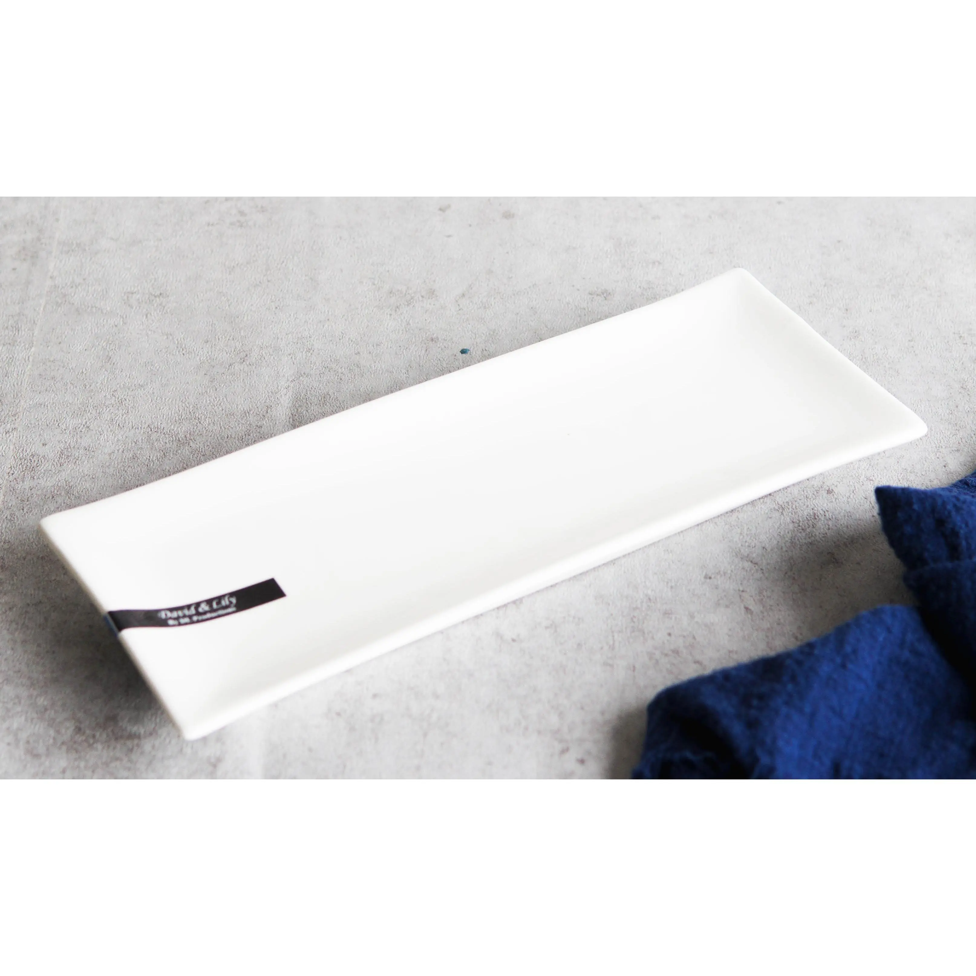 Pack Of 4 Modern White Porcelain Sushi Appetizer Dessert Platter Plates 10"L