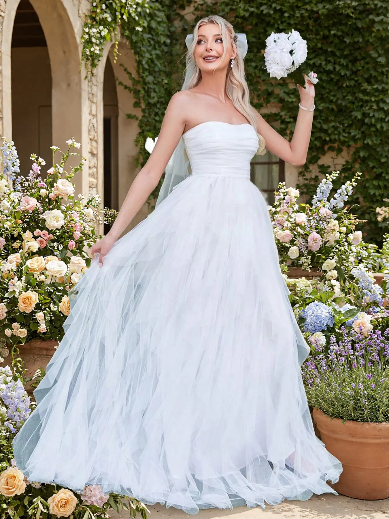 Elegant Chic Bridal Dress, Lace Embroidery Design, Perfect Wedding Choice, Unique Style, High-Quality Fabric, Midi Sleeveless Slim Fit - TikTok Shop Elegant Chic Bridal Dress, Lace Embroidery Design, Perfect Wedding Choice, Unique Style, High-Quality Fabric, Midi Sleeveless Slim Fit - TikTok Shop