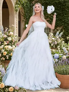 Elegant Chic Bridal Dress, Lace Embroidery Design, Perfect Wedding Choice, Unique Style, High-Quality Fabric, Midi Sleeveless Slim Fit