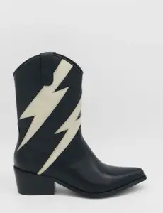 Stivali Idol western cowboy boots in black leather women's shoes