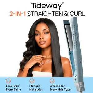 Tideway Ionic 360° Cool-Air Styler - 2-in-1 Hair Straightener & Curler with Cooling Vents, 5 Temp Settings, Extra-Wide Plate for straightening my hair, Smooth Waves & Curls SummerWins #SummerWins #DealsForYouDays