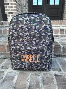 One with the Woods Camo Backpack Personalized with Name Gabrielle 11" L X 5.5" W X 16" H Camouflage Patterned Bag