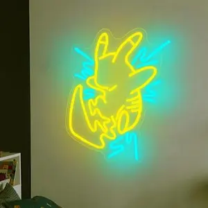 Pikachu Neon Light Sign, Home Decor, Neon Sign, Home Accents, Game Room, Bedroom Decor, Room Decor, Decorations, Gamer, Gaming