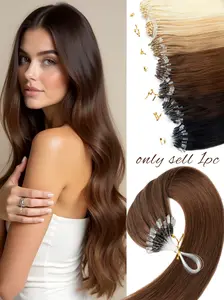 Microlink Hair Extensions Made from Real Human Hair, Featuring Microbead Micro Loop Technology, Soft And Shiny, with a Total of 50 Strands