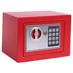 Digital Keypad Home Safe Adjustable Shelf Security Safe with Red Exterior and Silver Keypad