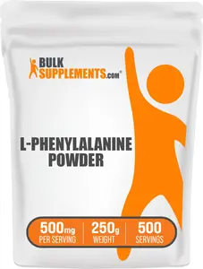 BulkSupplements - L-Phenylalanine Powder - Healthy Skin - Energy Boost - 250g - 500mg per Serving
