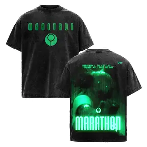 Marathon Gameplay Graphic Tee: Stylish Acid Washed Lightweight Cotton T-Shirt, Perfect Gamer Gift with Washed Tee Vibes
