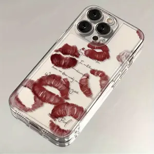 Phone Case - A Red Lip Print Patterned TPU Phone Case, Suitable for a variety of iPhone models, from Iphone 17 series to Iphone 11 series, and Iphone x seriesAnd Samsung series
