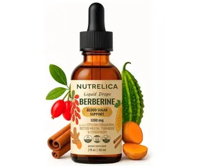 Berberine with Ceylon Cinnamon, Bitter Melon, Turmeric & Chromium – Blood Sugar Balance & Glucose Metabolism – 1200mg, No Sugar, Vegan, Non-GMO