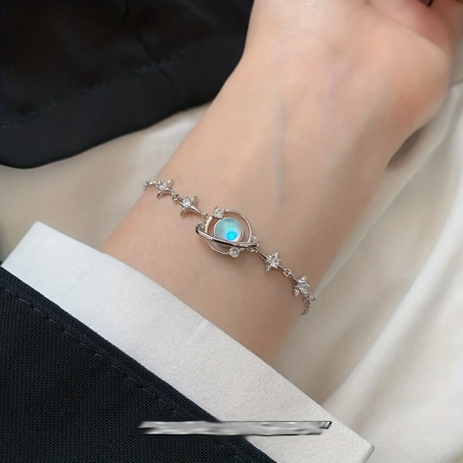 Exquisite Bracelet with S925 Silver And Moonstone - a Handcrafted Sterling Silver Jewelry That Is Exquisite And Elegant, Perfect for Women