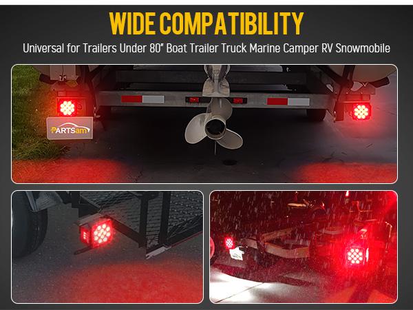 Partsam LED Side Marker Running Light Lamp for Trailers Trucks