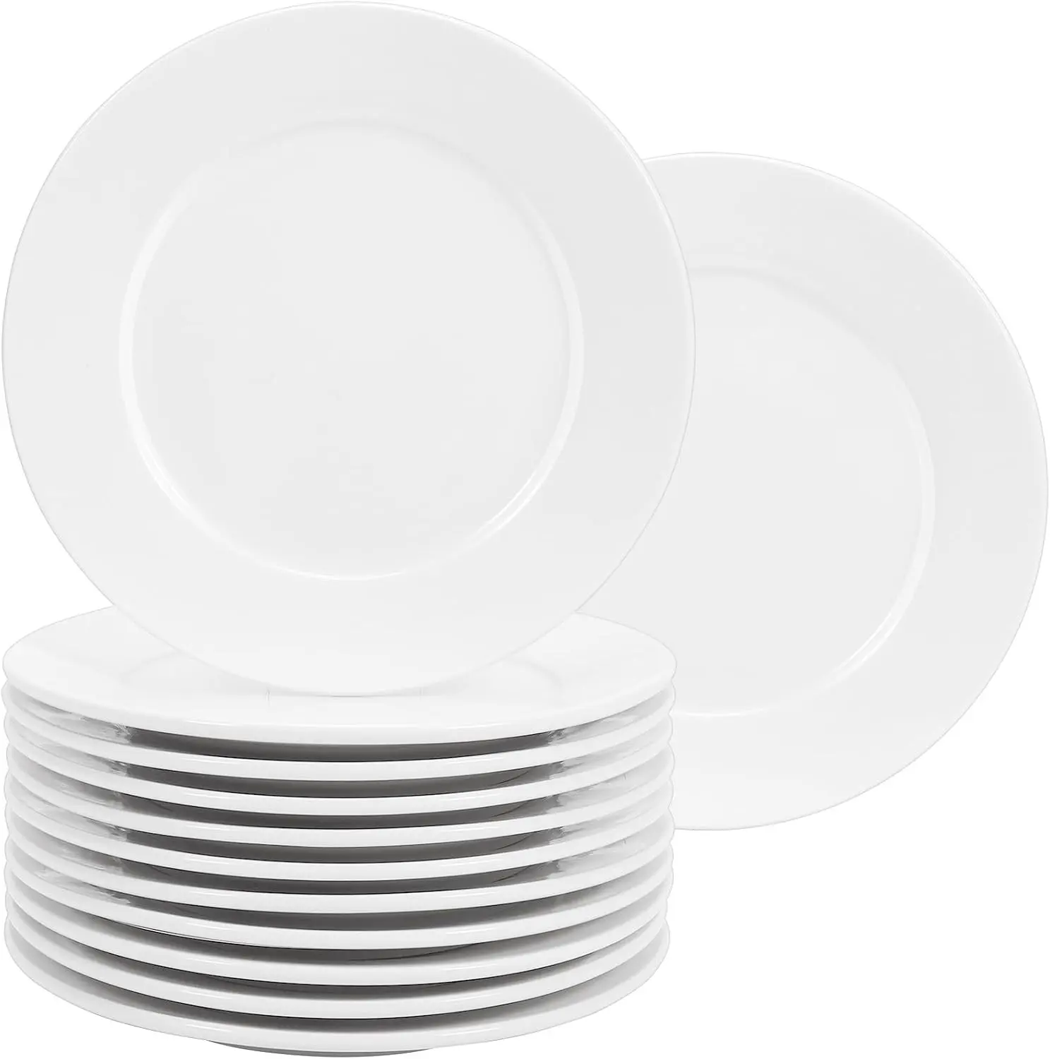 12 Pcs Porcelain Dessert Plates, Small Appetizer Plates, 6 Inch | Small White Plates, White Salad Plate, Small Plates for Appetizers, Ceramic Dessert Plate Set, Microwave Oven Dishwasher Safe