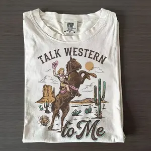 Comfort Colors Talk Western To Me Cowgirl Vintage 90s Graphic Tshirt, Retro  Western Rodeo Horse Country Unisex TShirt