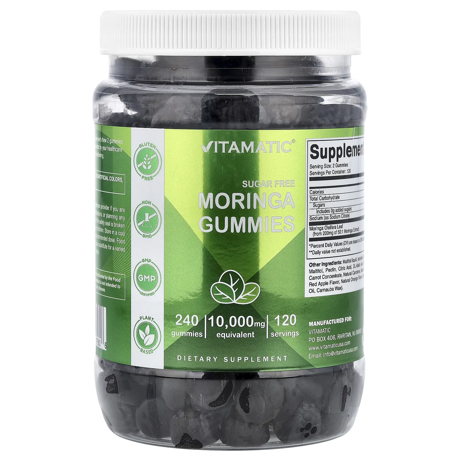 Vitamatic Moringa Gummies, Sugar Free, 240 Gummies (5,000 mg per Gummy)