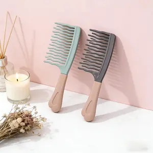 Wide Tooth Detangling Comb for Curly Hair | Double Row Wavy Big Tooth Shower Comb for Wet Dry Thick Coarse Long Hair Women Men